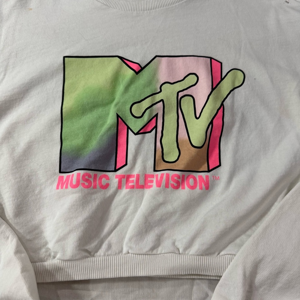 G65. Women’s MTV Logo Cropped Sweatshirt (M) - Picture 2 of 6